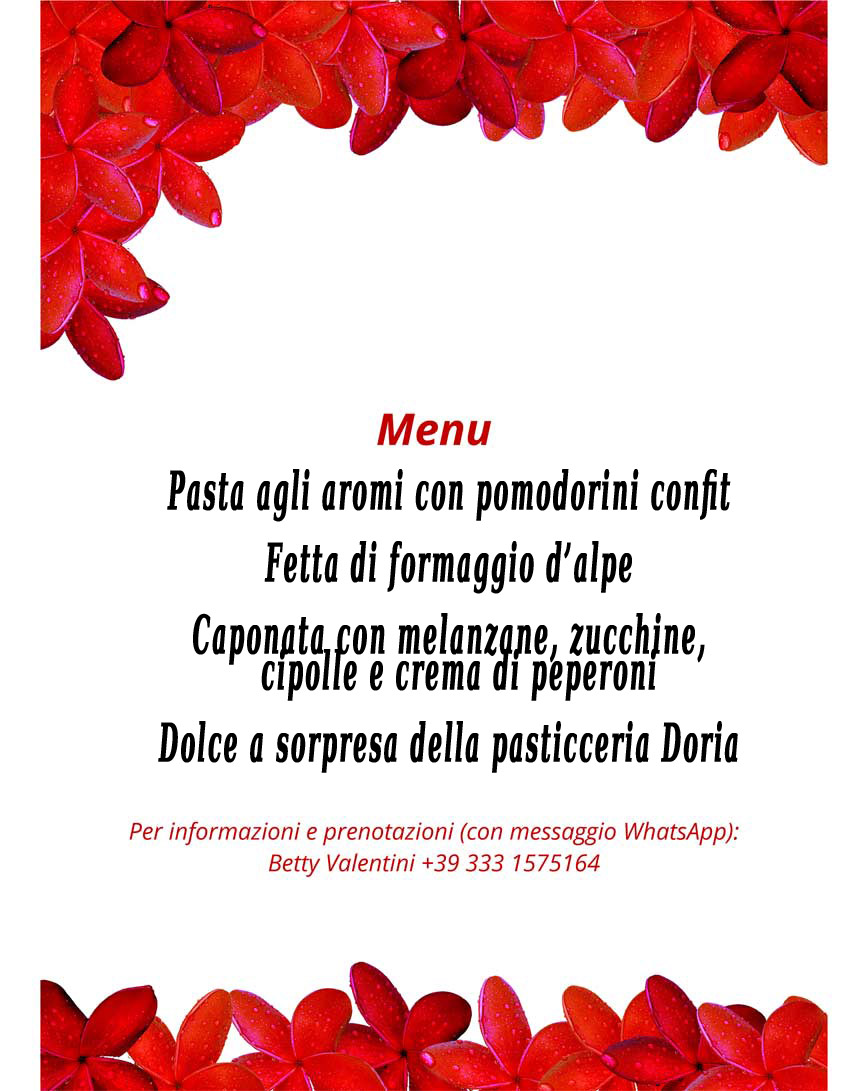 Menu di mezzogiorno 2026